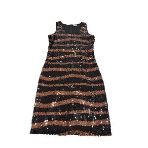 Suzy Shier Sequin Party Dress – Size [small ) Black & Bronze